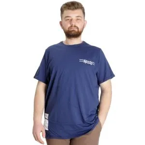 Büyük Beden Erkek T-shirt TELEPATHIC 23132 İndigo