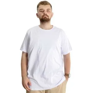 Büyük Beden Erkek T-Shirt Bis Yaka Fragmented 23133 Beyaz