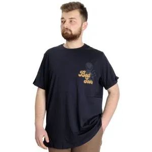 Büyük Beden Erkek T-shirt BEST SCORE 23134 Lacivert