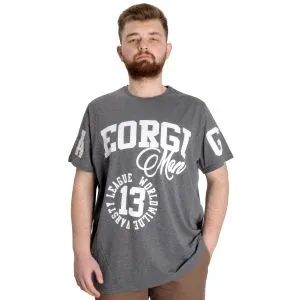 Büyük Beden Erkek T-shirt GEORGIA 23136 Antramelanj