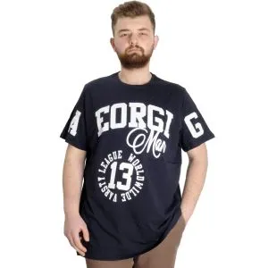 Big Size Mens T-Shirt GEORGIA 23136 Navy Blue
