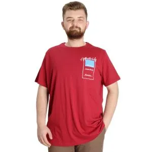 Büyük Beden Erkek T-shirt ESTABLISMENT 23139 Bordo