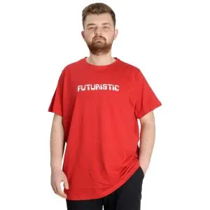 Big Size Mens T-Shirt FUTURISTIC 23142 Kırmızı