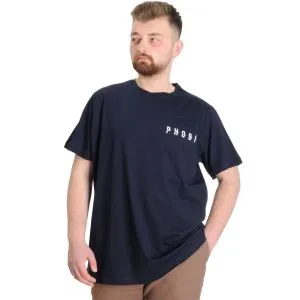 Big Size Mens T-Shirt PHOBIA 23143 Navy Blue