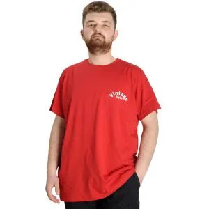 Big Size Mens T-Shirt VINTAGE 23144 Kırmızı