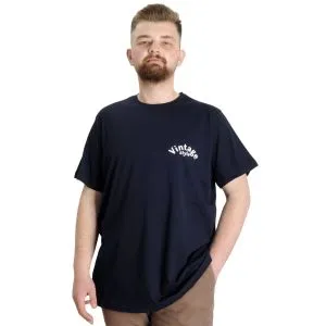 Büyük Beden Erkek T-shirt VINTAGE 23144 Lacivert