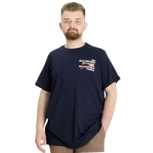 Büyük Beden Erkek T-shirt CULTURE 23146 Lacivert
