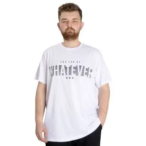 Büyük Beden Erkek T-shirt  WHATEVER 23148 Beyaz