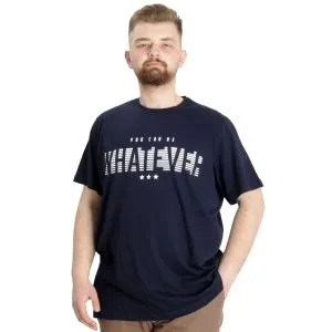 Big Size Mens T-Shirt WHATEVER 23148 Navy Blue