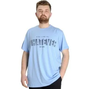 Büyük Beden Erkek T-shirt WHATEVER 23148 Mavi