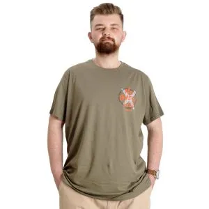 Büyük Beden Erkek T-shirt NO GUEST LIST 23152 Haki