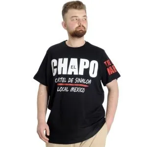 Big Size Mens T-Shirt EL CHAPO 23154 Black