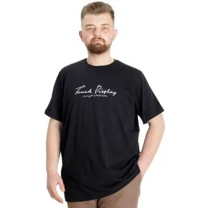 Büyük Beden Erkek T-shirt TOUCH 23158 Siyah