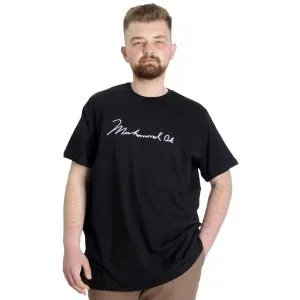 Büyük Beden Erkek T-shirt MUHAMMED ALI 23160 Siyah
