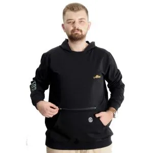 Büyük Beden Erkek Sweat Fermuarlı Mıstıka 23166 Siyah