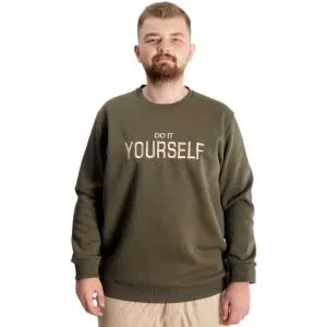Büyük Beden Erkek Sweat BisYaka Do İt Yourself 23168 Haki