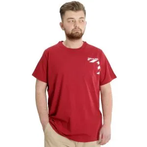 Büyük Beden Erkek T-shirt PRINT 23203 Bordo