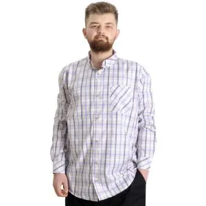 Büyük Beden Erkek Gömlek Ekose Uzun Kollu 23300 Karamel