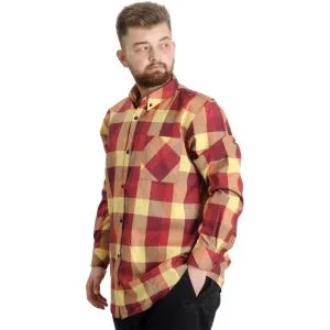 Büyük Beden Erkek Gömlek Ekose Uzun Kollu 23300 Sarı
