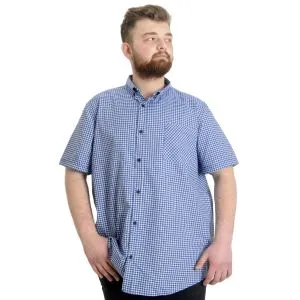 Büyük Beden Erkek Gömlek Ekose Kısa Kollu 23301 Siyah