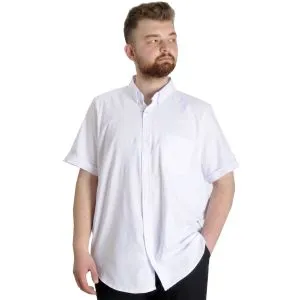 Büyük Beden Erkek Gömlek Gabardin Kısa Kol Tek Cep 23302 Beyaz