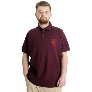 Büyük Beden Erkek T-shirt Polo OCEAN JOURNEY 23319 Mürdüm