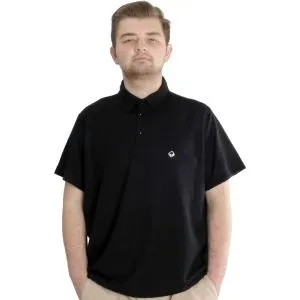 Big Size Mens T-Shirt Polo with pocket Golf WAFFLE 23320 Black
