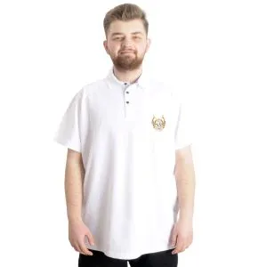 Büyük Beden Erkek T-shirt Polo CHOOSE YOUR MODE 23321 Beyaz