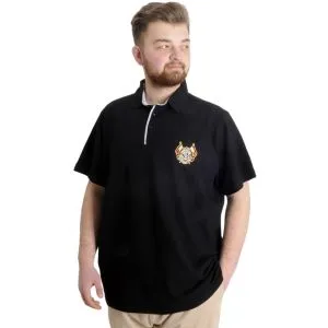 Büyük Beden Erkek T-shirt Polo CHOOSE YOUR MODE 23321 Siyah