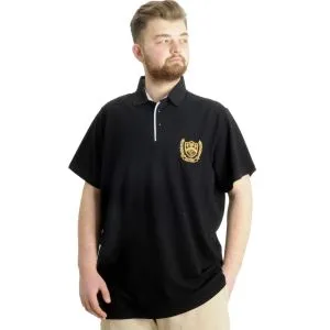 Büyük Beden Erkek T-shirt Polo E.S.T 1991 23322 Siyah