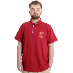 Büyük Beden Erkek T-shirt Polo ADVENTURE 23323 Bordo