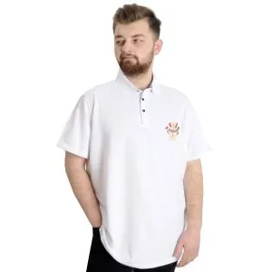 Büyük Beden Erkek T-shirt Polo MODE TEAM 23324 Beyaz
