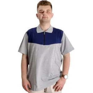 Büyük Beden Erkek T-shirt Polo FRAGMENTED 23325 Grimelanj