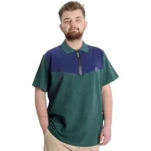 Büyük Beden Erkek T-shirt Polo FRAGMENTED 23325 Nefti