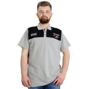 Big Size Mens T-Shirt Polo CHNGYRMD 23328 Grey Melange