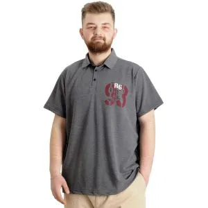 Big Size Mens T-Shirt Polo LIMITED 23330 AntraMelange