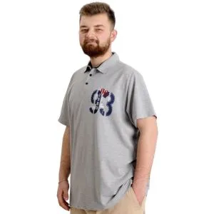 Büyük Beden Erkek T-shirt Polo Parçalı LIMITED 23330 Grimelanj