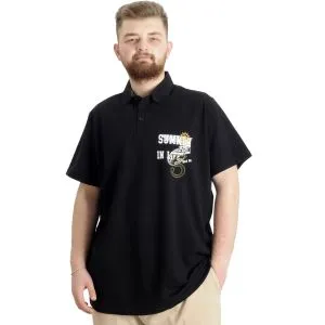 Big Size Mens T-Shirt Polo SUMMER 23331 Black