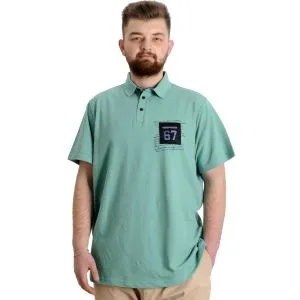 Büyük Beden Erkek T-shirt Polo Parçalı NYC 23332 Çağla