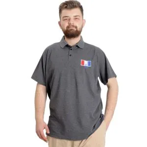 Büyük Beden Erkek T-shirt Polo ABSOLUTE DESTINY 23335 Antramelanj