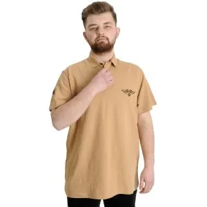 Büyük Beden Erkek T-shirt Polo AIRFORCE 23337 Bej