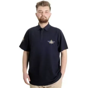 Big Size Mens T-Shirt Polo AIRFORCE 23337 Navy Blue