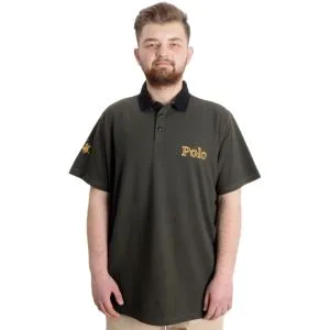 Büyük Beden Erkek T-shirt Polo HORSE 23339 Haki