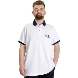 Büyük Beden Erkek Polo T-shirt 1991 23341 Beyaz