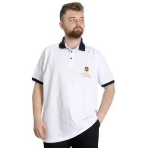 Büyük Beden Erkek Polo T-shirt RANGERS 23342 Beyaz