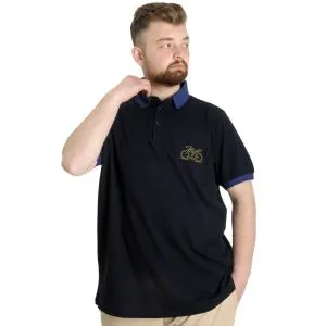 Büyük Beden Erkek Polo T-shirt HIGH 23346 Lacivert