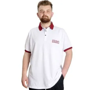 Büyük Beden Erkek Polo T-shirt LEGEND 23347 Beyaz