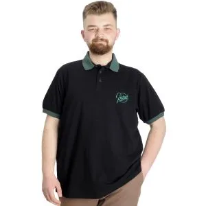 Büyük Beden Erkek T-shirt Polo POTENT 23348 Siyah