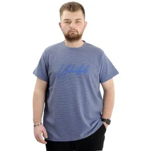 Big Size Mens T-Shirt Crew Neck UNLIMITED WAFFLE 23398 Indigo
