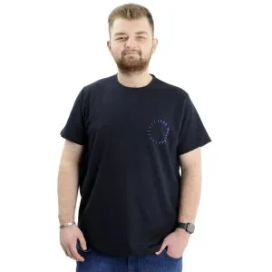 Büyük Beden Erkek T-shirt Bisiklet Yaka THE WEST BAY WAFFLE 23399 Lacivert